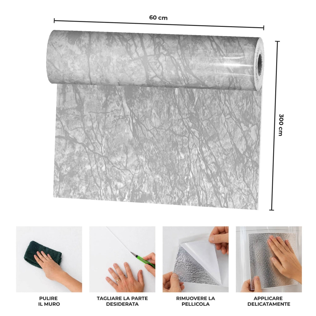 Carta Adesiva Da Rivestivmento 60x300 cm Pellicola Autoadesiva Impermeabile per Mobili, Pareti, Cucina, Tavoli e Top Cucina – Rivestimento Rimovibile per Superfici Lisce e DIY Disegno12