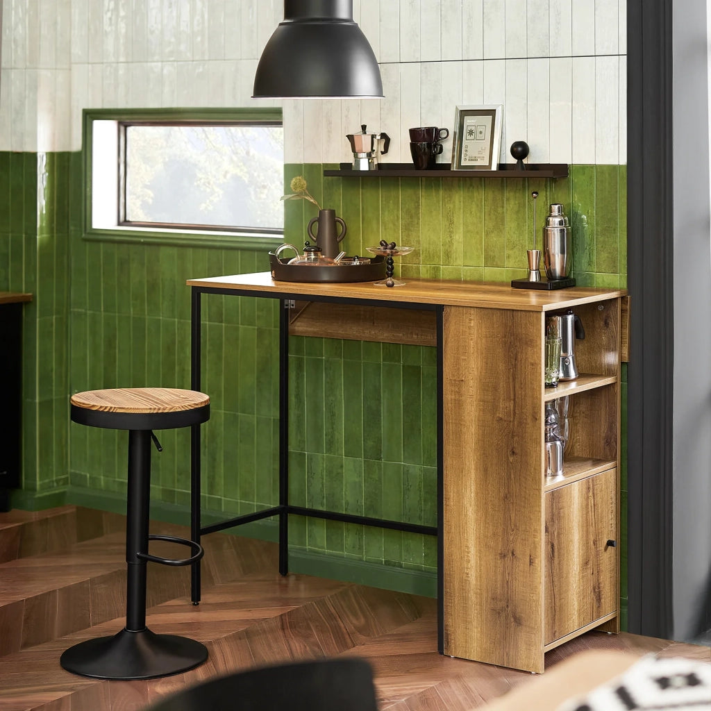 Bancone Bar Tavolo da pranzo con piano di lavoro espandibile Tavolo da balcone in design industriale 120x(45+18) x95 cm FWT98-PF SoBuy