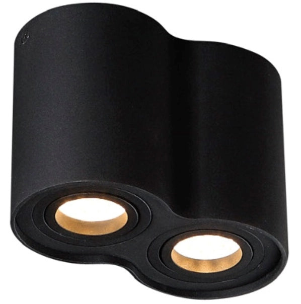 Faretto soffitto nero doppio BASIC ROUND 2xGU10 Maxlight
