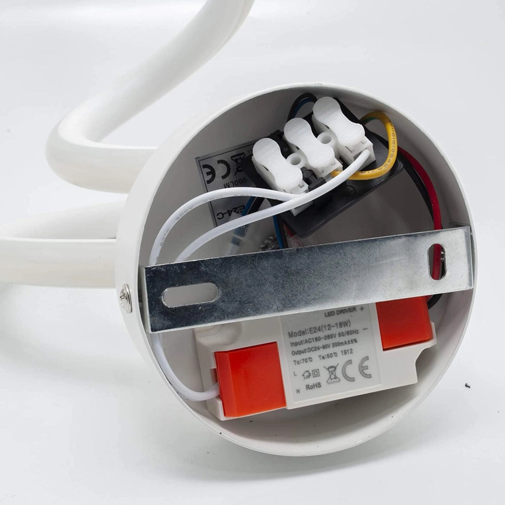 APPLIQUE LAMPADA DA PARETE A SPIRALE PER INTERNO LED LUCE FREDDA 6500K 12W
