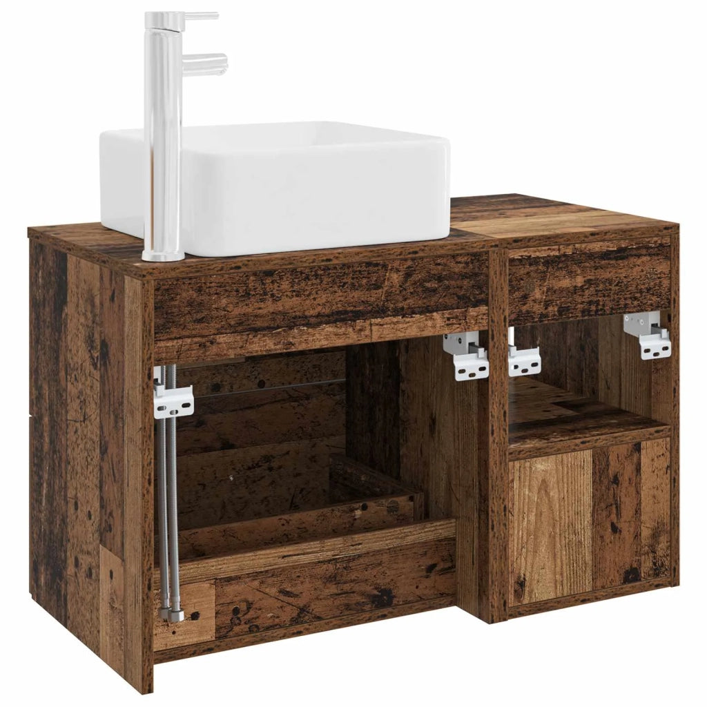 Set di mobili per il bagno 2 pz Legno antico 3403886