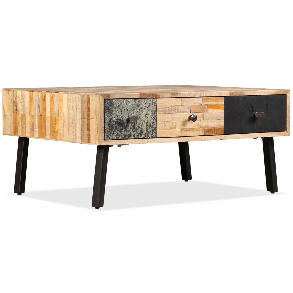 Tavolino da CaffÃ¨ in Legno di Teak Rigenerato 90x65x40 cm