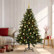 Albero di Natale artificiale con palline 120 cm 150 LED 3465677