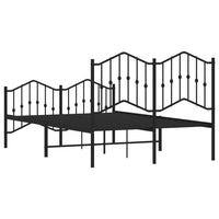 Giroletto con Testiera e Pediera Metallo Nero 120x200 cm 373805