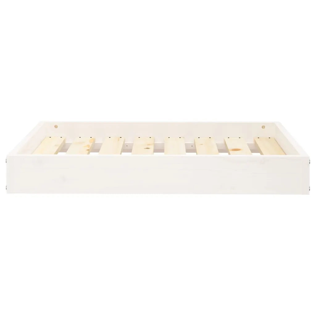 Cuccia per Cani Bianca 71,5x54x9 cm in Legno Massello di Pino 820857