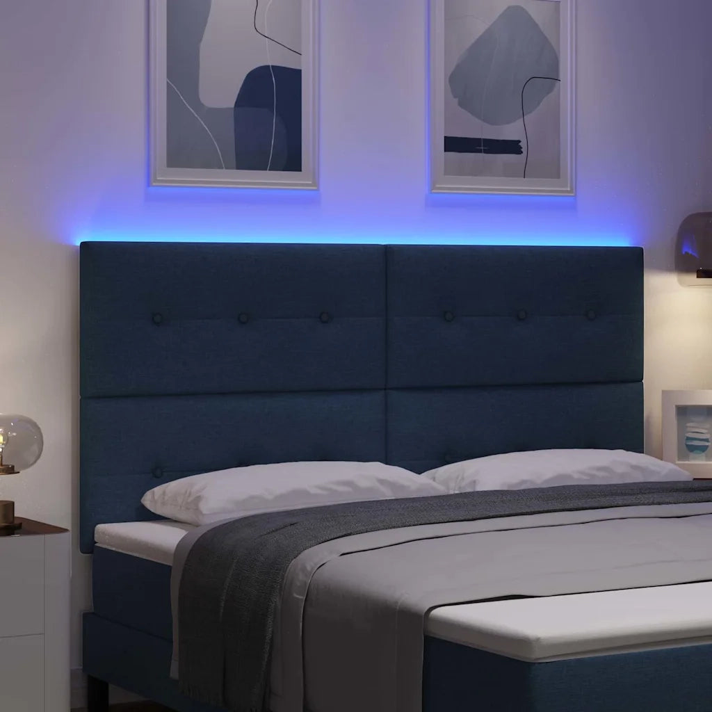 Testiera LED con strisce LED con testiera Blu 180 cm Tessuto 3338455