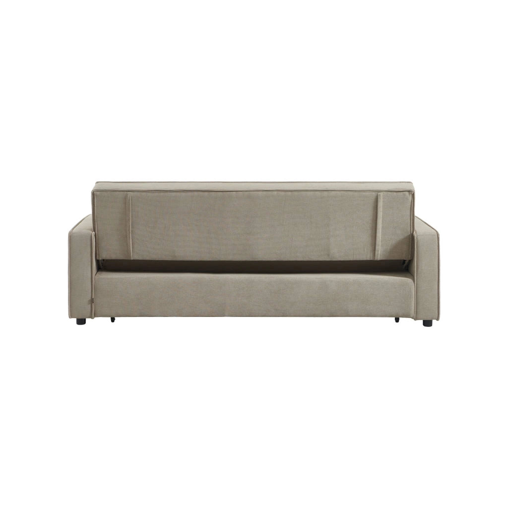Divano letto in velluto a coste,  3 posti, beige