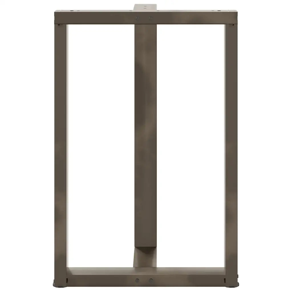 Gambe per tavolo da bar a forma di T 2 pz nere 60x35x(90-91) cm in acciaio