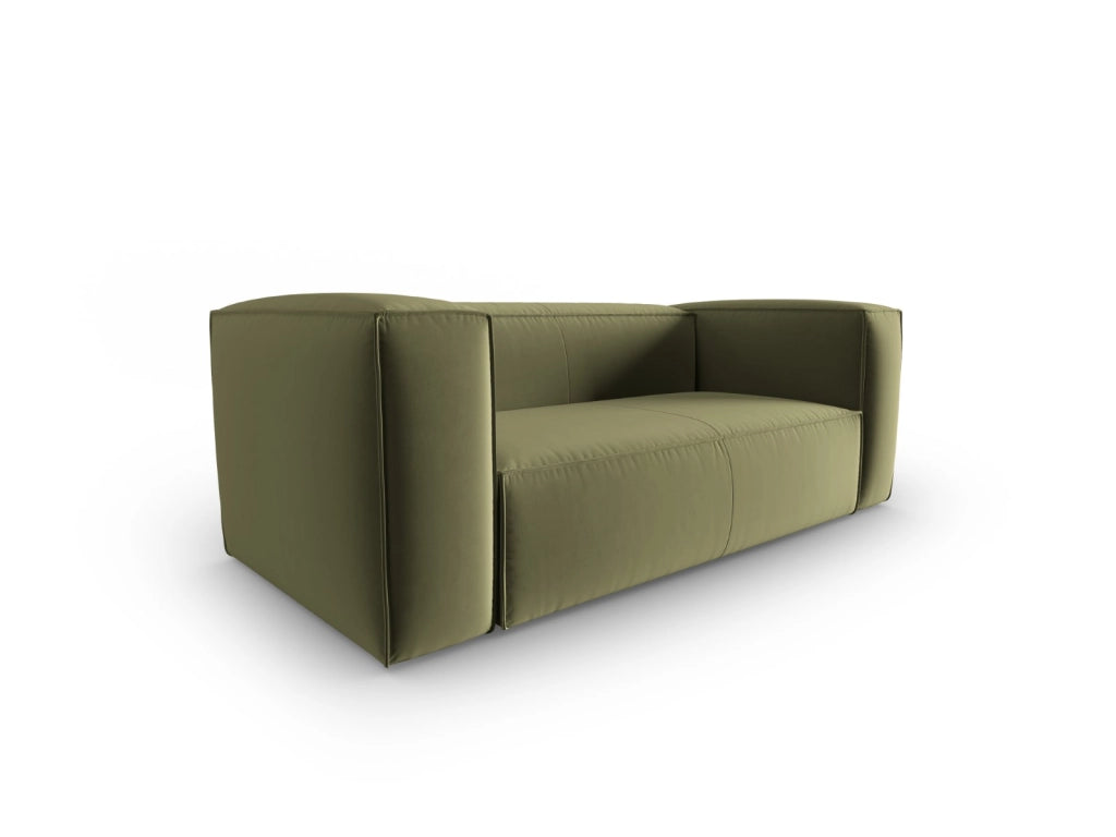 Cosmopolitan Design - Divano "Mackay" 2 posti in velluto verde chiaro 