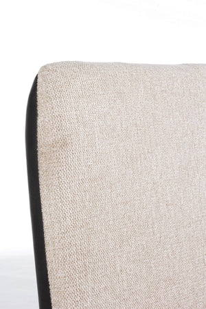 Divano 2 Posti 142x47x88 cm in Acciaio e Tessuto Louis Beige