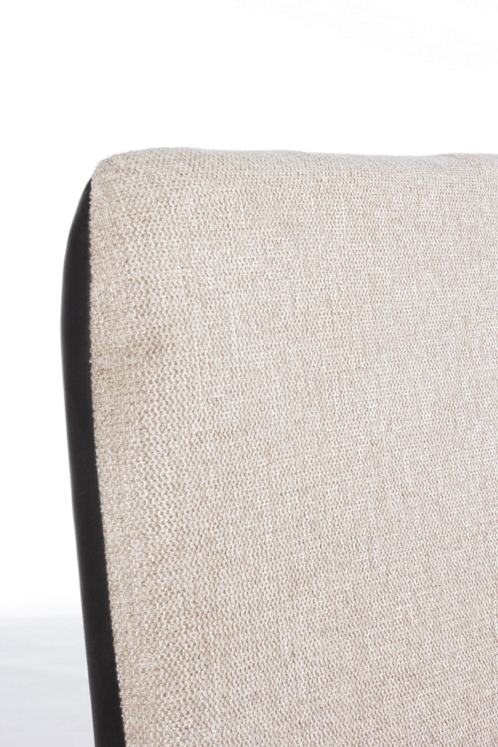 Divano 2 Posti 142x47x88 cm in Acciaio e Tessuto Louis Beige