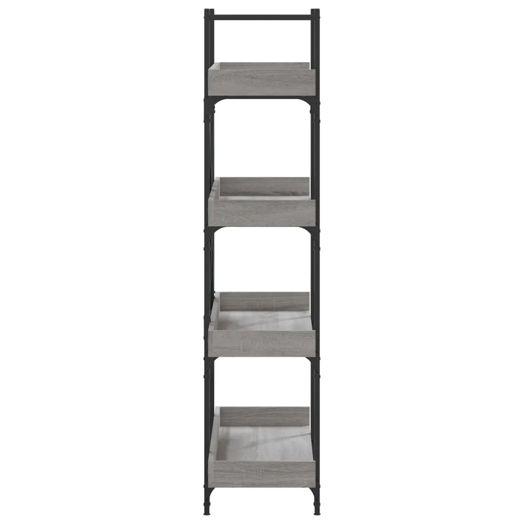 Libreria 4 Ripiani-Scaffale per Libri-Mobile di Stoccaggio Grigio Sonoma 100x33x145,5 Legno Multistrato