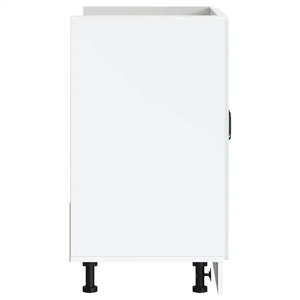 vidaXL Mobile Base Lavello Lucca Bianco Lucido in Legno Multistrato