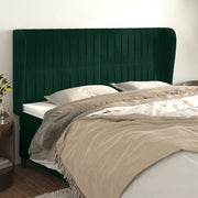 Testiera ad Orecchio-Testata con Orecchie Verde Scuro 183x23x118/128cm in Velluto 422215