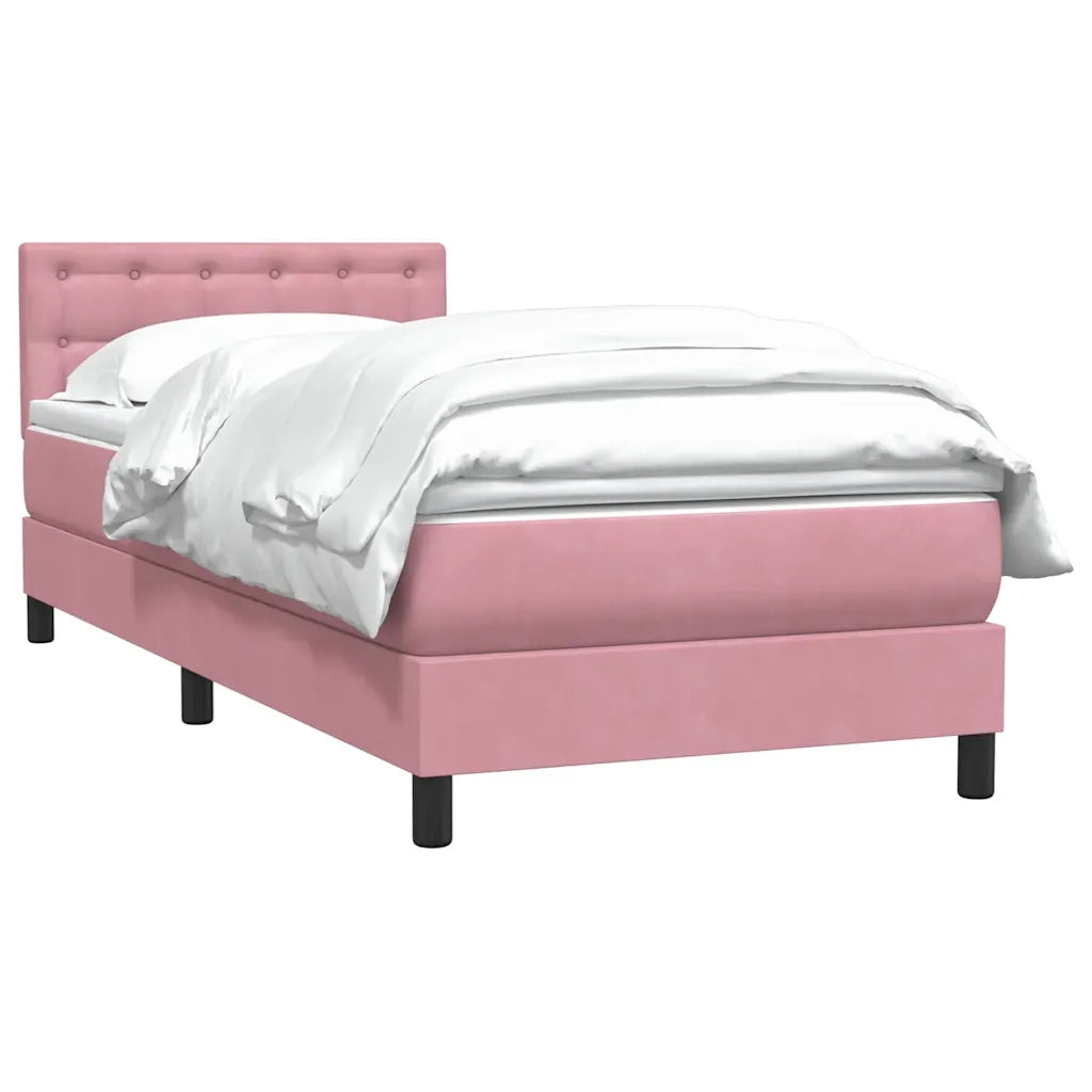 Giroletto a Molle con Materasso Rosa 90x220 cm Velluto 3316628