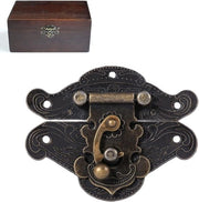 Chiusura a molla in bron per cassetti antichi, chiusura a piastra, serratura a maniglia in legno per scatola da gioielli, cassettino - 1 pezzo (38 x 29 mm).
