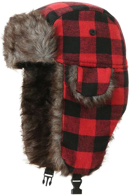 Cappello da Pilota Unisex - Cappuccio Caldo per Inverno - Impermeabile e Isolante - Chiusura con Orecchie - Dimensioni 35 x 30 cm - Cappello di Pelliccia