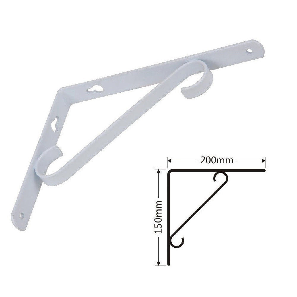 Trade Shop - Set 2 Pz Reggimensola Supporto Staffa Angoliere Rinforzo 200x150 Mm Bianca 91285 -