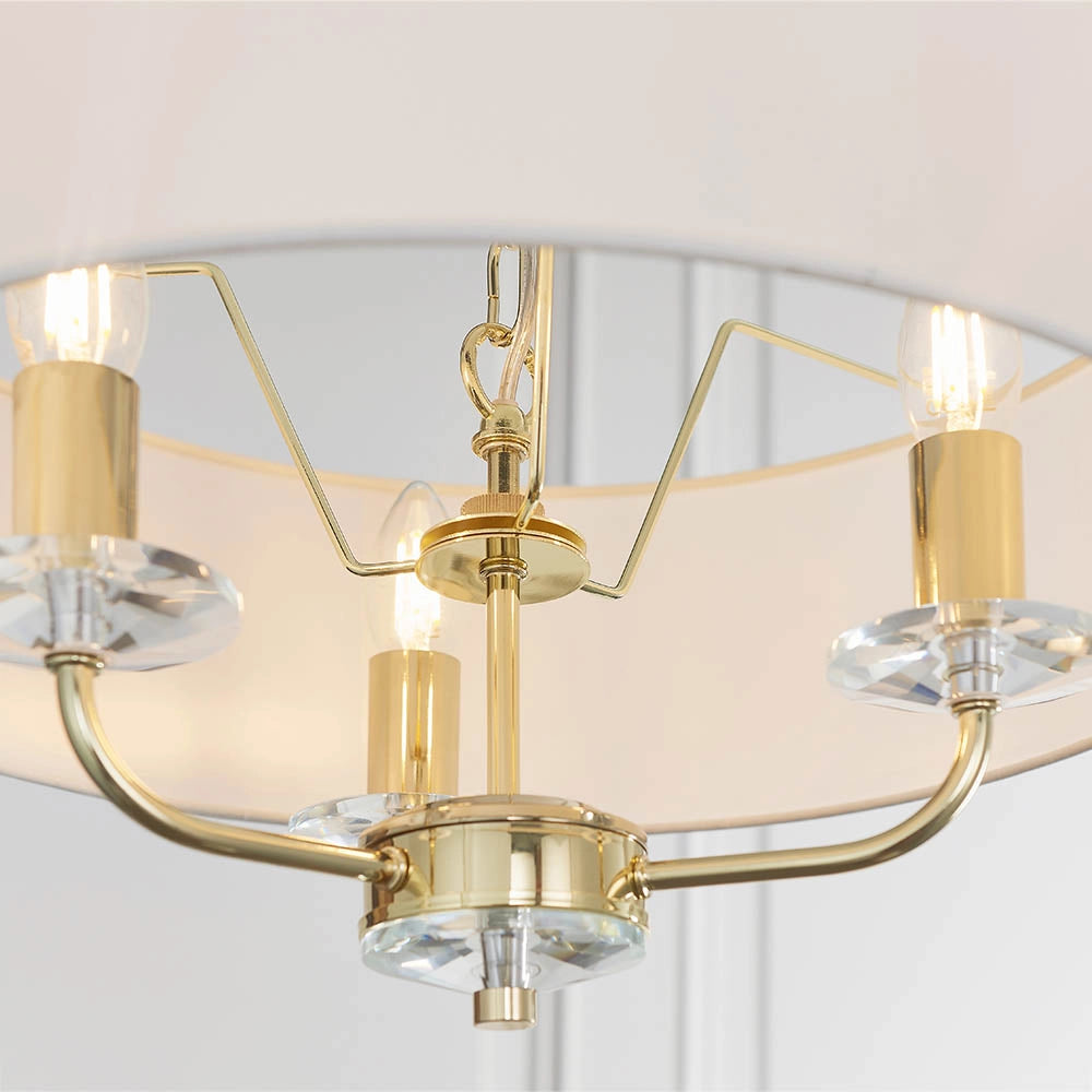 Lampadario a sospensione 3 luci ottone E14 Endon Nixon