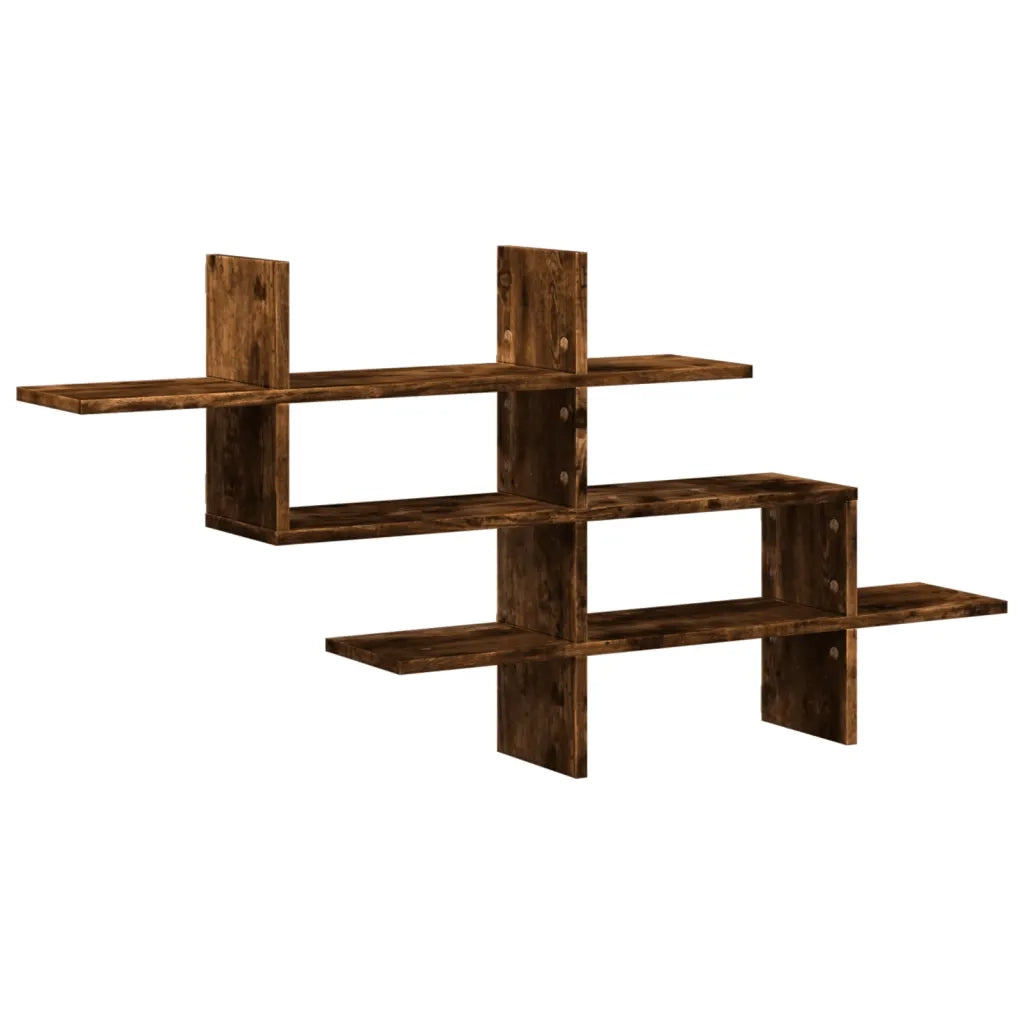 Mensola a Muro Rovere Fumo 124,5x18x60,5 cm in Truciolato
