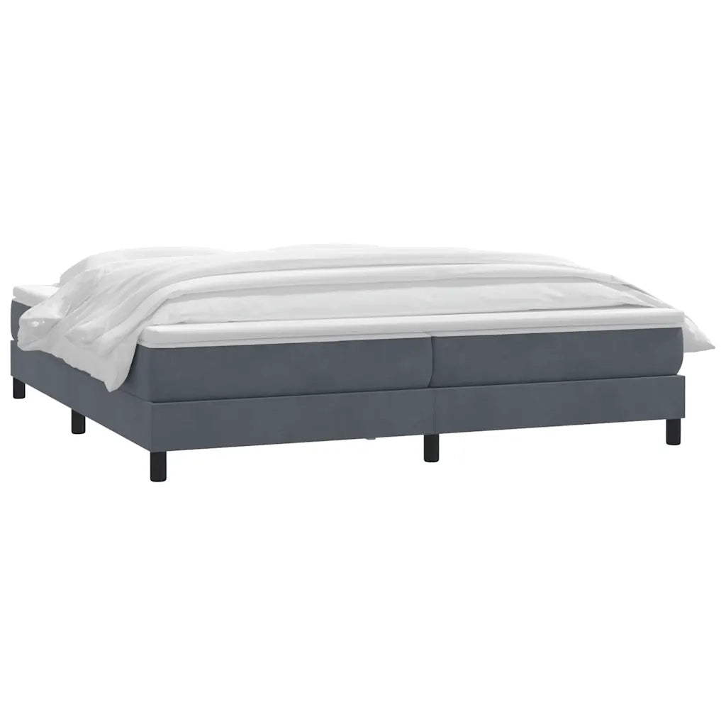 Giroletto a Molle con Materasso Grigio Scuro 180x220 cm Velluto 3315982