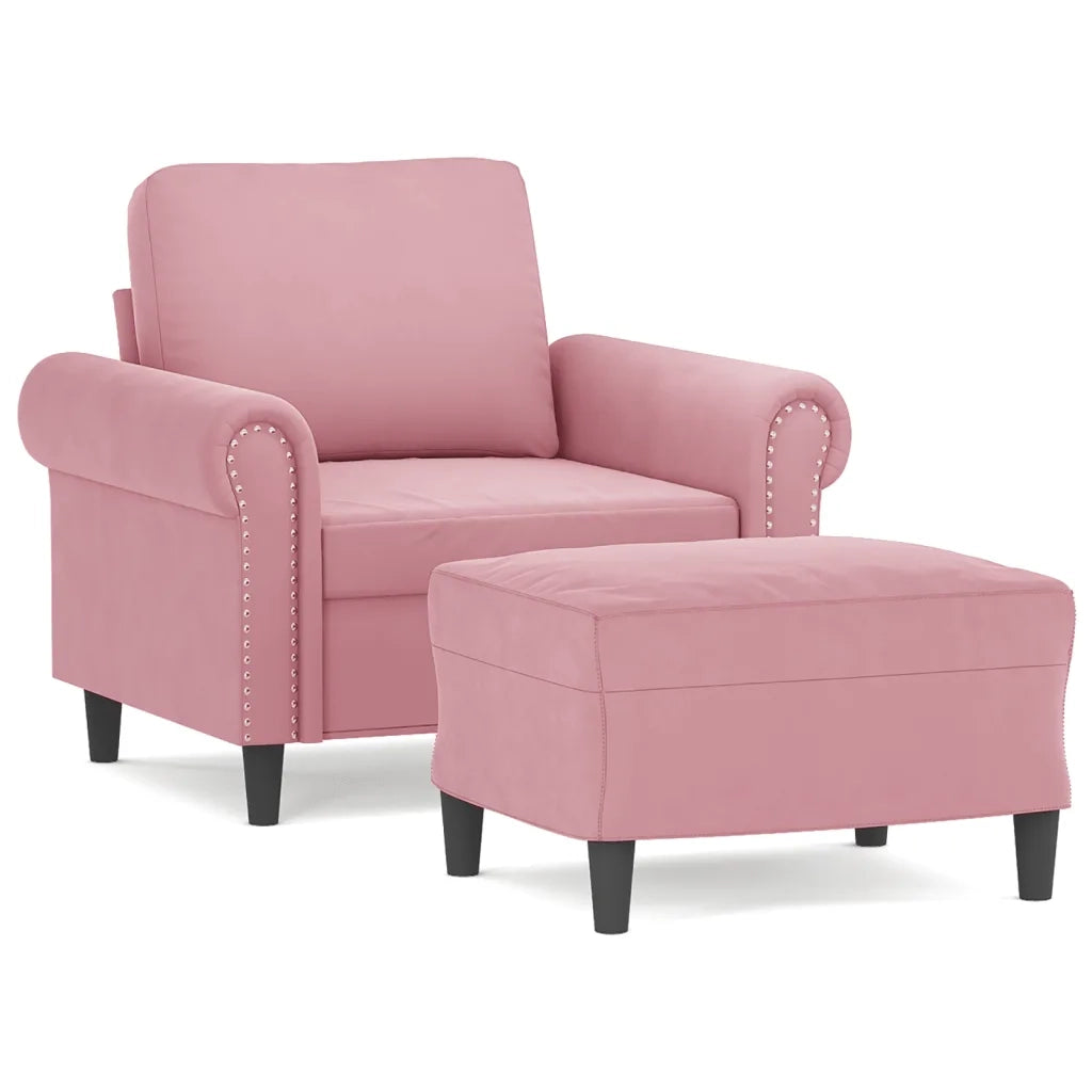 Poltrona con Poggiapiedi Rosa 60 cm Vellutocod mxl 96789
