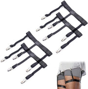 2 coppia di maniche per camicia per uomini, maniche per camicia elastiche con chiusura antiscivolo, cinturino per calze regolabile per lavoro, negozio, matrimonio (nero), nero, Unico modello