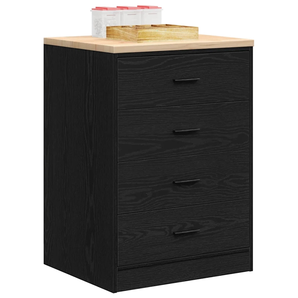 Armadietto da Garage Nero 60x51x85 cm in Legno Massello di Pino 860599