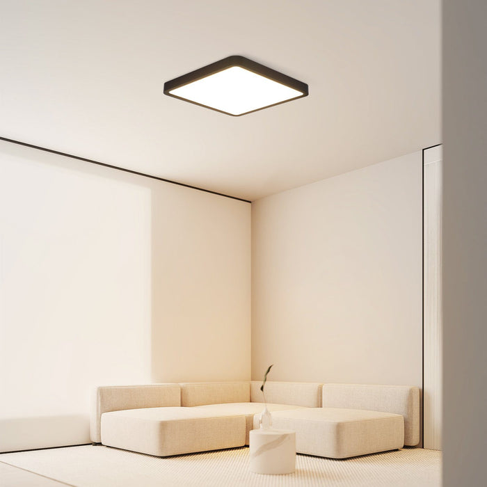 ZMH Lampada da soffitto plafoniera LED nera 23W 23cm bianco caldo per camera letto