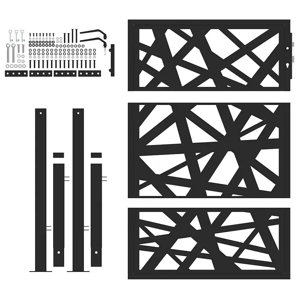 Cancello da giardino nero 100x125 cm in acciaio design leggero 4100950