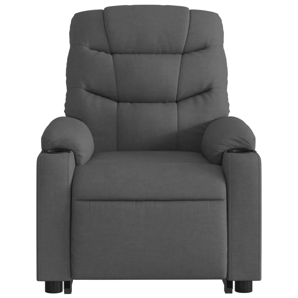 Poltrona Alzapersona Reclinabile Grigio Scuro in Tessuto 3206646
