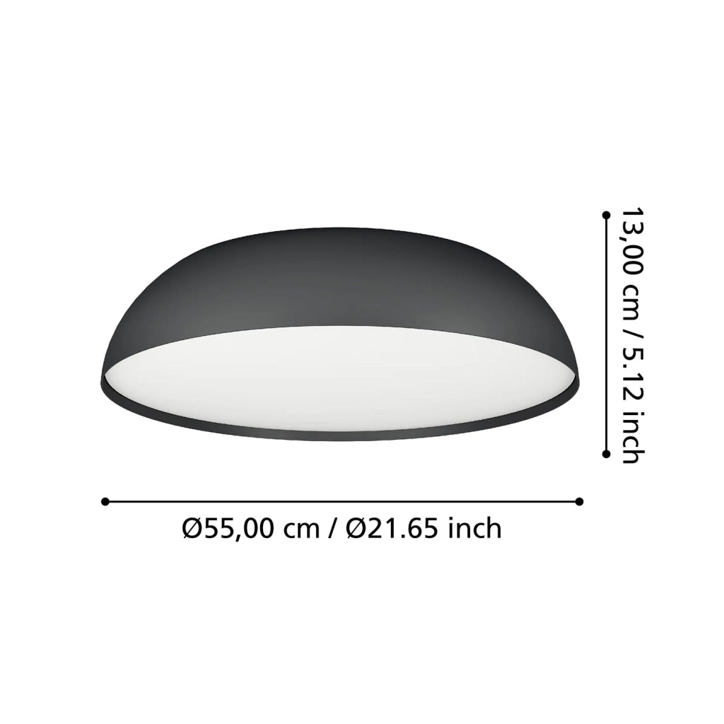 Plafoniera Minimal Tollos-Z Alluminio Nero 3 Luci Led Integrato 11W