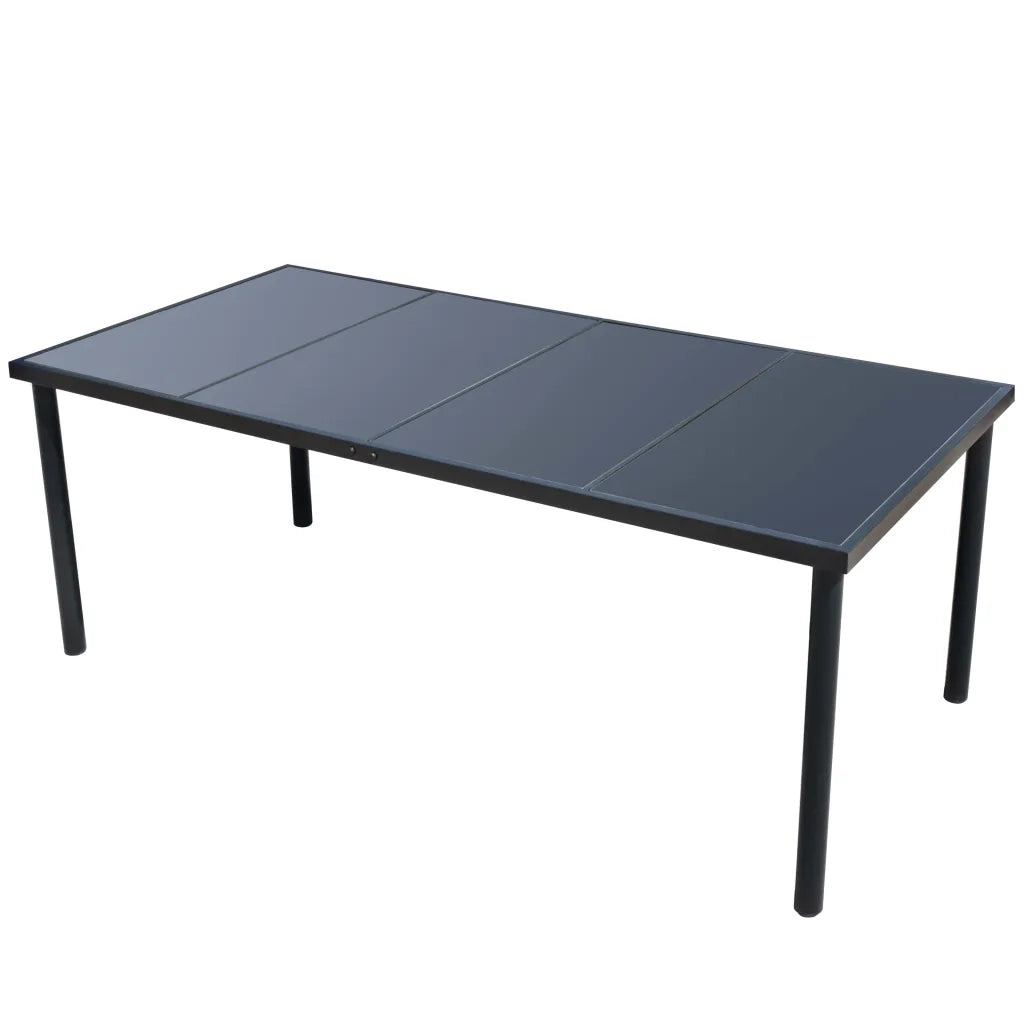 Set da Pranzo da Giardino 9 pz in Acciaio Nero cod mxl 35748