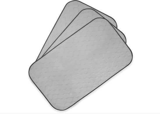 Pads di training per animali domestici, assorbenti, riutilizzabili e lavabili, con fondo impermeabile, grigio, per gabbie standard, M 83,8 cm x 50,8 cm (3 pezzi)