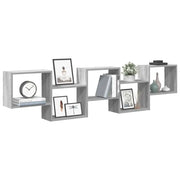 vidaXL Mensola a Cubo da Parete 5 Scomparti Truciolato Sonoma Grigio