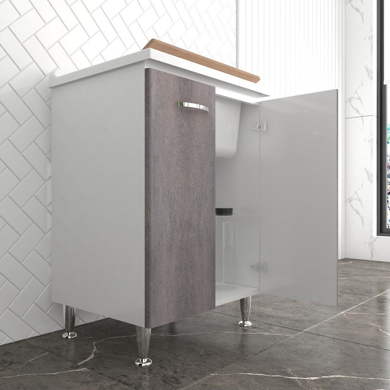 Lavatoio 60x50 corten grigio doppia anta