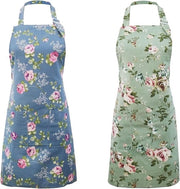 Set di 2 grembiuli per fiori per donne - cucina cottura giardinaggio - rose vintage - grembiule chef cuoco panettiere - grembiule carino regalo di compleanno anniversario di casa giorno della madre