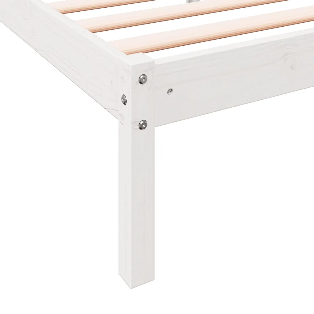 Letto Extra Lungo senza Materasso Bianco 200x210 cm in Pino