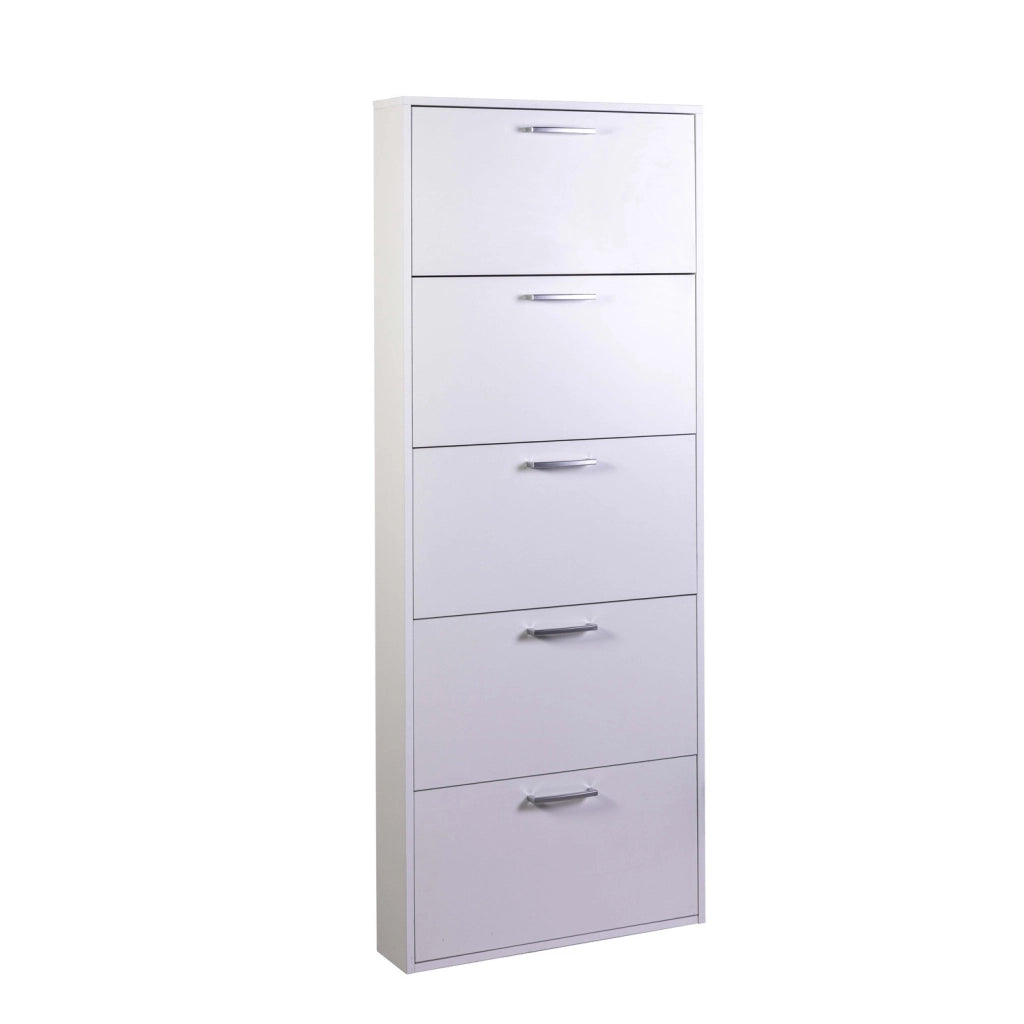 SCARPIERA ESPRESSO 5 RIBALTE 65X15XH174CM BIANCA