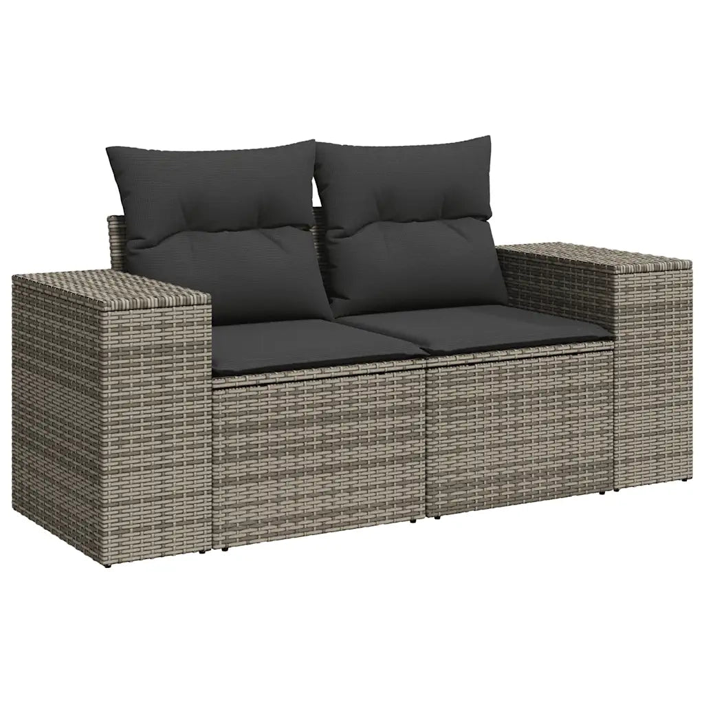 Salotto da Giardino-Set Divani da Giardino 4 pz con Cuscini Grigio in Polyrattan 692544
