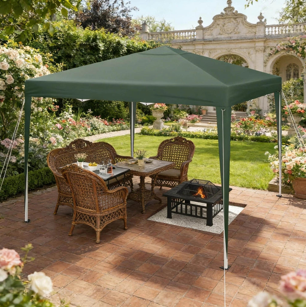 Gazebo pieghevole 3x3 m verde con borsa da trasporto