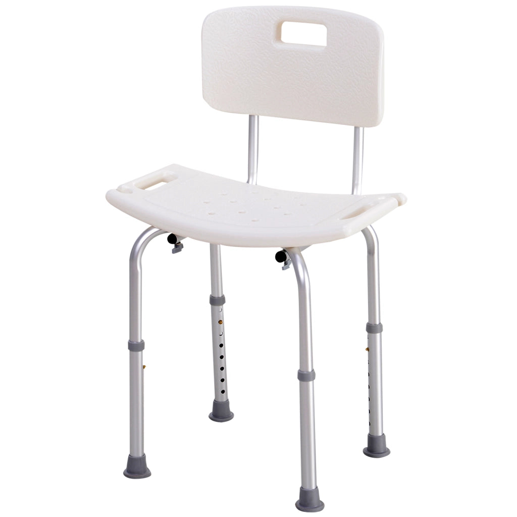 Sgabello da Doccia Ergonomico Regolabile ¨C zephmum ¨C Bianco Antiscivolo 136 kg