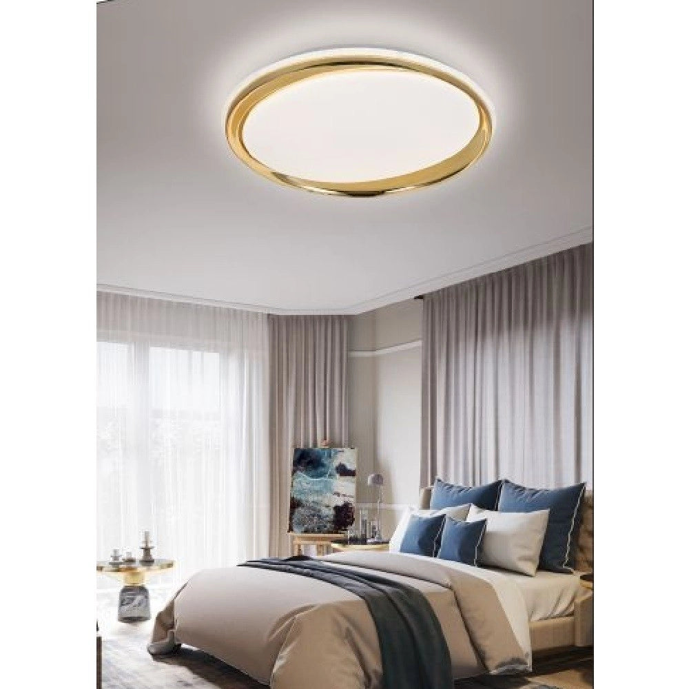 Trade Shop - Lampadario Plafoniera Luminosa Led Da Soffitto Dimmerabile 3 Toni Di Luce C25-3c -