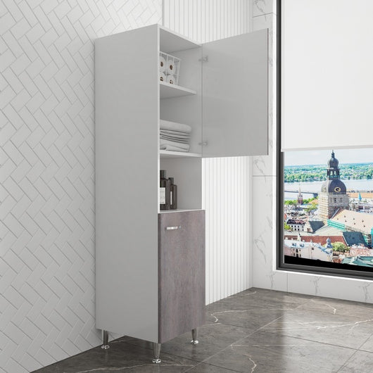 Colonna 45x50 ante corten grigio maniglie destra