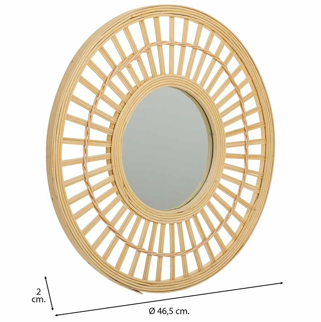 Specchio in bambù marrone d46,5x2h