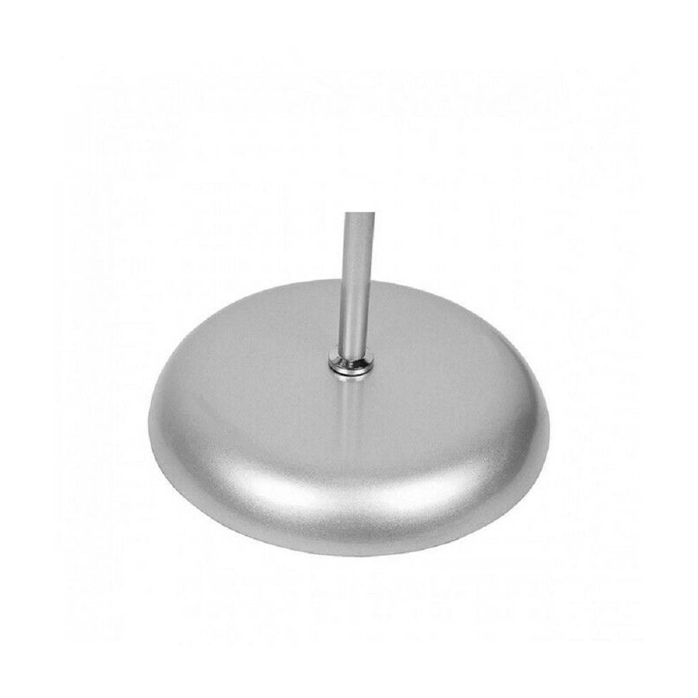 Trade Shop - Lampada Piantana Da Terra 180cm 2 Bracci Paralume Luce Orientabile Casa Ufficio - Argento