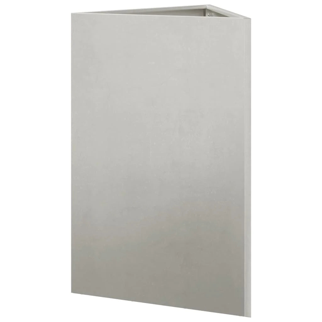 Fioriera rialzata per piante fiori giardino terrazze set da 2 triangolare 50 x 43 x 75 cm acciaio inox argento 02_0039109