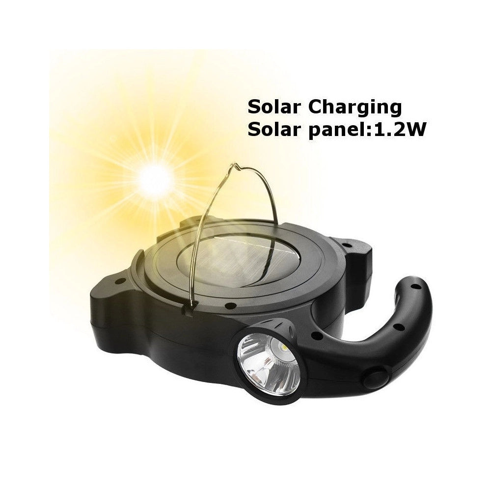 Trade Shop - Torcia Led Cob Emergenza Luce Faro Da Lavoro Ricaricabile Con Pannello Solare -