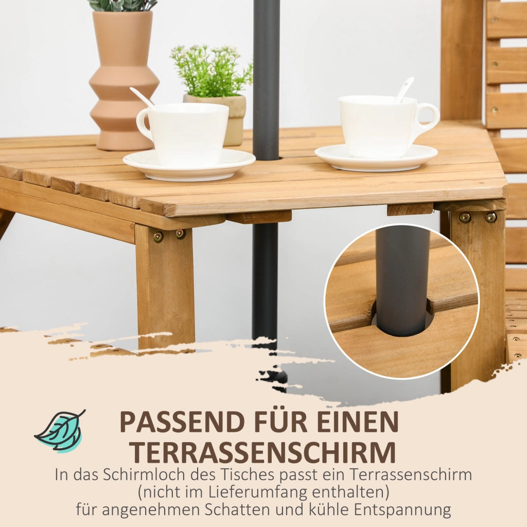 Set Bistrot 3 Pezzi Legno ¨C zephmum ¨C Marrone 90x90xH74