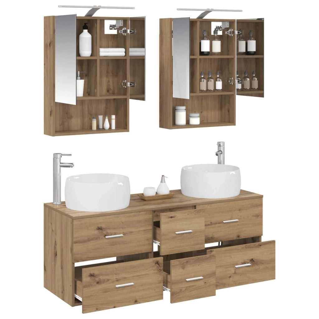 Set di mobili per il bagno 5 pcs Rovere Artigianale 3407046